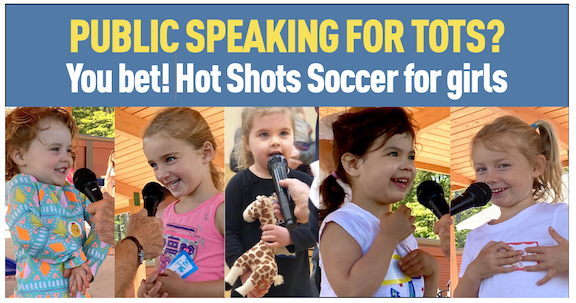 Hot Shots soccer for girls public speaking